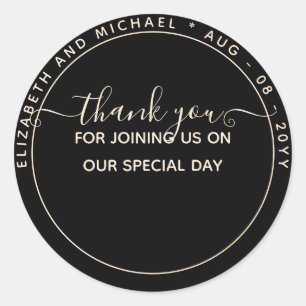 Monochrome Thank You Favour Labels