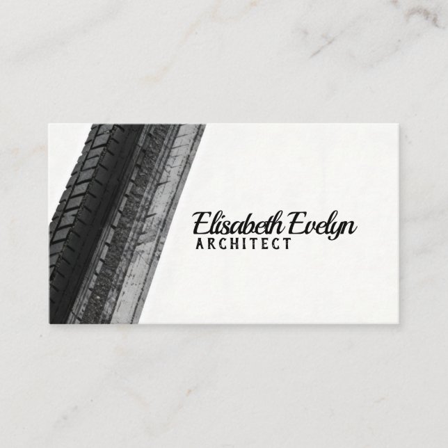Monochrome Trails on White Business Card (Front)
