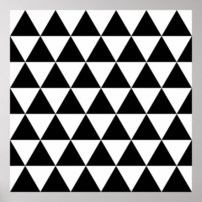 Monochrome Triangle Pattern Poster (Front)