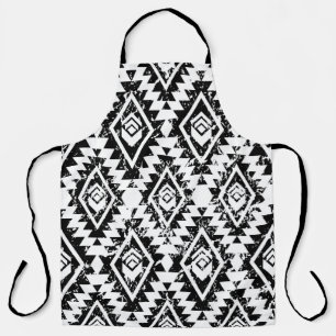 Monochrome tribal ethnic seamless pattern apron