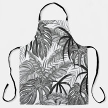 Monochrome Tropical Leaves Pattern | Elegant Black