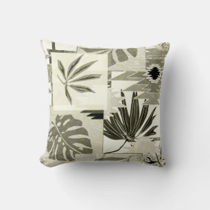 Monochrome tropical pattern. cushion