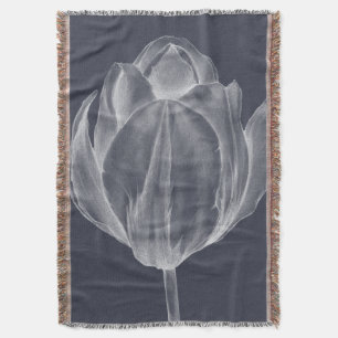 Monochrome Tulip I Throw Blanket