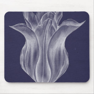 Monochrome Tulip III Mouse Mat