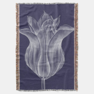 Monochrome Tulip III Throw Blanket