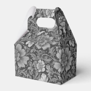 Monochrome Vintage Floral Pattern Favour Box