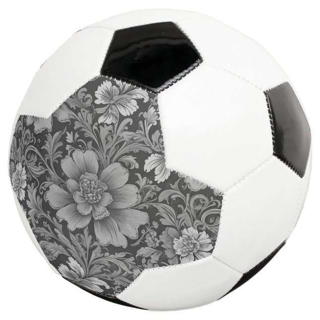 Monochrome Vintage Floral Pattern  Football (Three Quarter)
