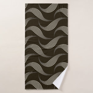 Monochrome Vintage: Geometric Seamless Ornament. Bath Towel
