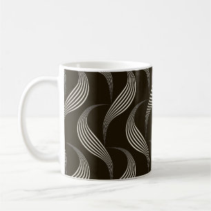 Monochrome Vintage: Geometric Seamless Ornament. Coffee Mug