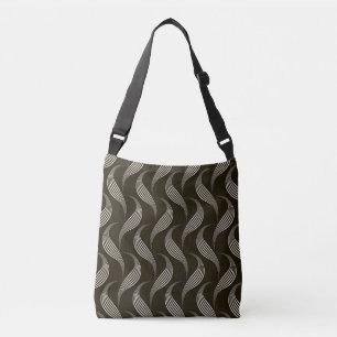 Monochrome Vintage: Geometric Seamless Ornament. Crossbody Bag