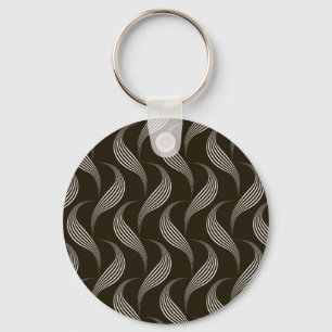 Monochrome Vintage: Geometric Seamless Ornament. Key Ring