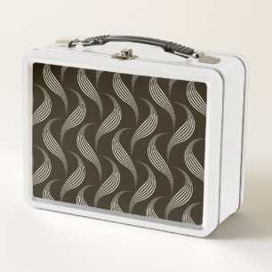 Monochrome Vintage: Geometric Seamless Ornament. Metal Lunch Box