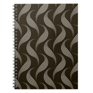 Monochrome Vintage: Geometric Seamless Ornament. Notebook