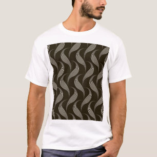 Monochrome Vintage: Geometric Seamless Ornament. T-Shirt