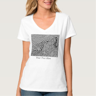 monochrome wildlife picture of grey wolf howling T-Shirt