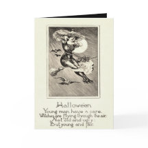 Monochrome Witch Flying Broom Owl Bat Full Moon