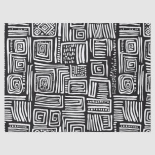 Monochrome Woven Line Black White Abstract Texture Tissue Paper