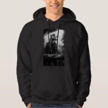 Monochrome Zebra Keyboard Player Hoodie