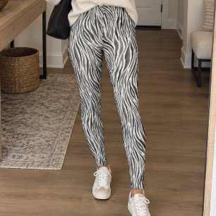 Monochrome Zebra Stripes Leggings
