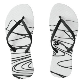 Monochrome Zen tranquility Men's Flip Flops