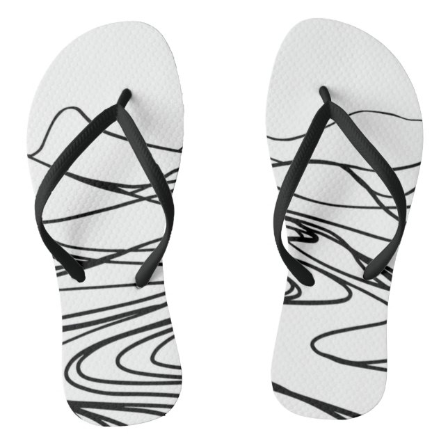 Monochrome Zen tranquility Men's Flip Flops (Footbed)