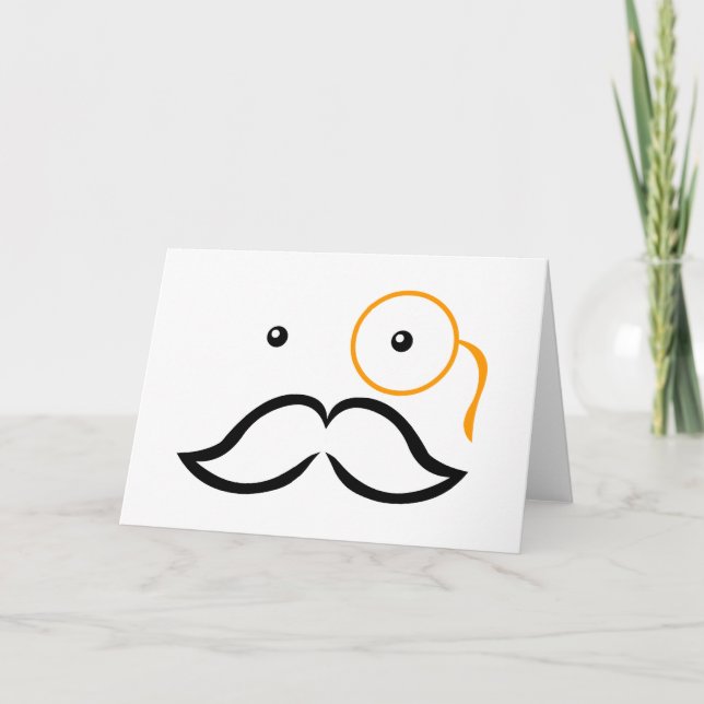 Monocle and Moustache Card (Front)