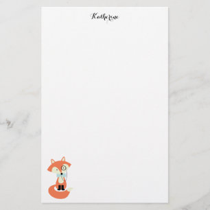 Monocle Hipster Red Fox Stationery