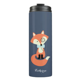 Monocle Hipster Red Fox Thermal Tumbler
