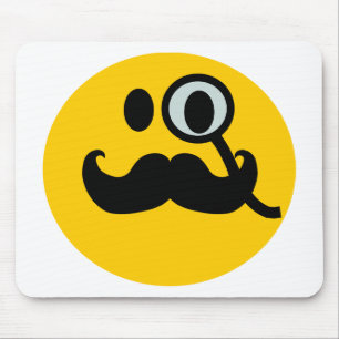 Monocle & Moustache Customisable backgrnd) Mouse Mat