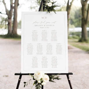 Monogram 10 Tables Seating Chart Border