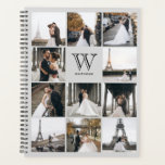 Monogram 11 Square Photo Modern Grey Planner<br><div class="desc">This modern monogrammed planner features 11 photos a spot for a name.</div>
