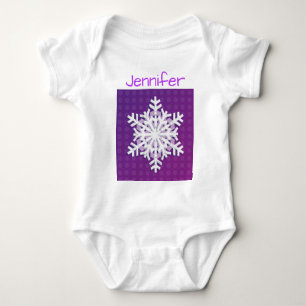 Monogram 2022 Hello Winter Holiday Snowflake Baby Bodysuit