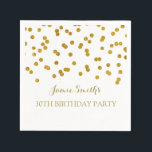 Monogram 30th Birthday Napkin Gold confetti<br><div class="desc">Customisable napkins for a birthday party in modern and chic gold confetti pattern. (Please note gold confetti is print only/)</div>