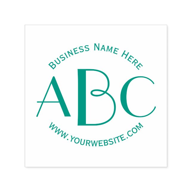 Monogram 3 Letter Initials Custom Business Name Self-inking Stamp (Design)