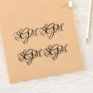 Monogram 3-Letter Initials Custom Decals 4-Up