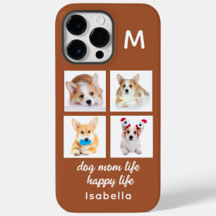Monogram 4 Photo Collage   Dog Mum Life Happy Life Case-Mate iPhone 14 Pro Max Case