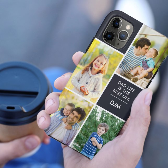 Monogram 4 Photo Dad Life is the Best Life Blue Case-Mate iPhone Case (Creator Uploaded)