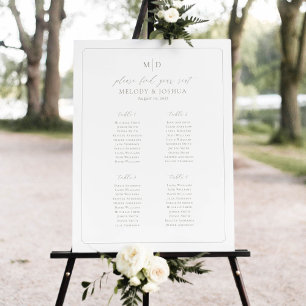 Monogram 4 Tables Seating Chart Border 