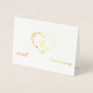 Monogram 50th Anniversary Design Foil Card