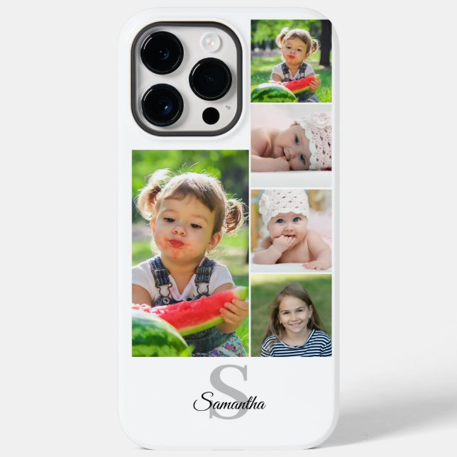 Monogram 5 Photo Collage Name iPhone / iPad case (Back)
