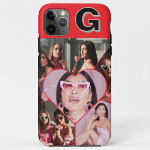 Monogram 6-Photo Collage Teal iPhone Case