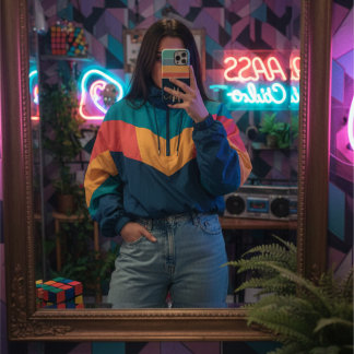 Monogram 70s Vintage Navy Blue Pink Yellow Stripes iPhone 16 Pro Max Case