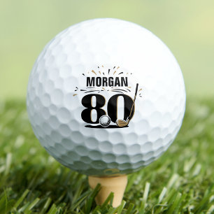 Monogram 80th Birthday Golf Balls