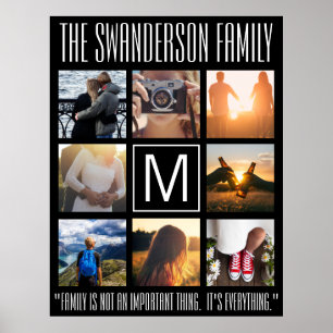 Monogram 8 Frame Quote Poster