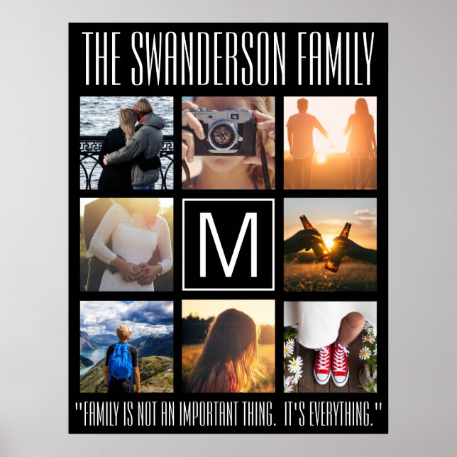 Monogram 8 Frame Quote Poster (Front)
