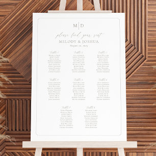 Monogram 8 Tables Seating Chart Border 