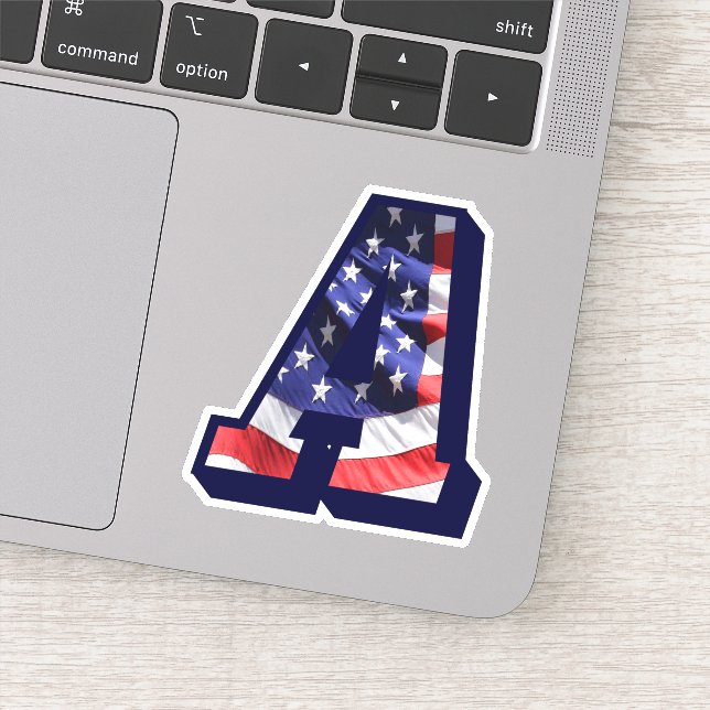 Monogram A American Flag Letter A Initial USA (Detail)