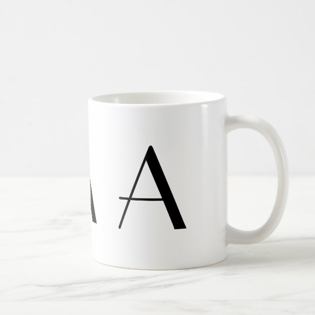 Monogram A Black and White Modern Coffee Mug (Right)