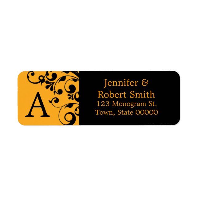 Monogram A Custom Address Labels | Halloween (Front)