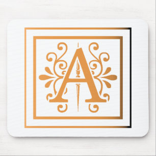 MONOGRAM A GOLD TO BLACK GRADIENT MOUSE MAT